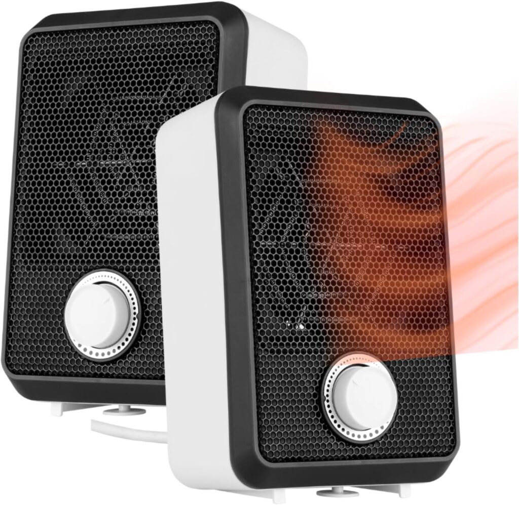 NEO TOOLS Tisch-Heizlüfter 600W Mini auf Schreibtisch
