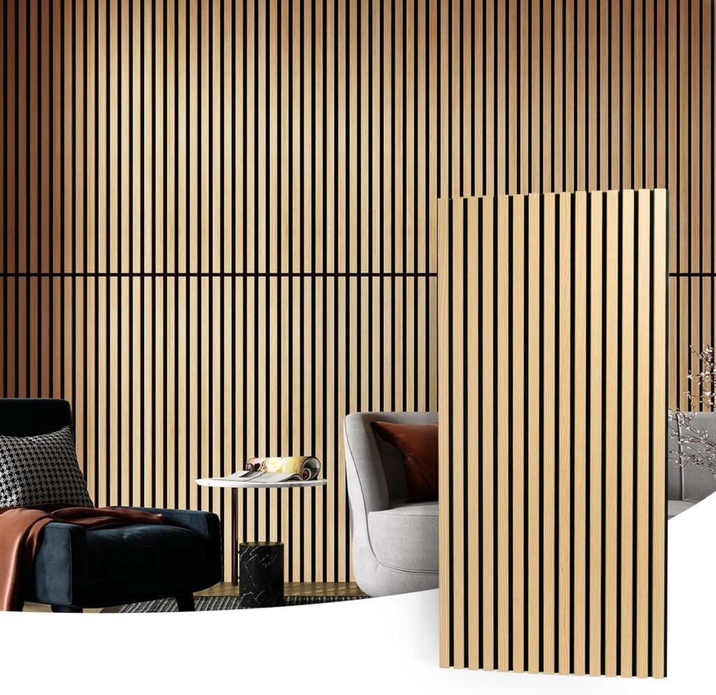 Art3d Holzlamellen Akustikpaneele – dekorative Schallabsorber in Holzoptik für modernes Homeoffice.