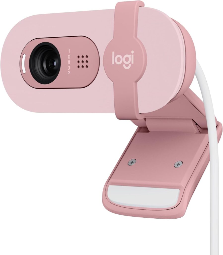 Logitech BRIO 100 Webcam mit Lichtausgleich und Abdeckblende