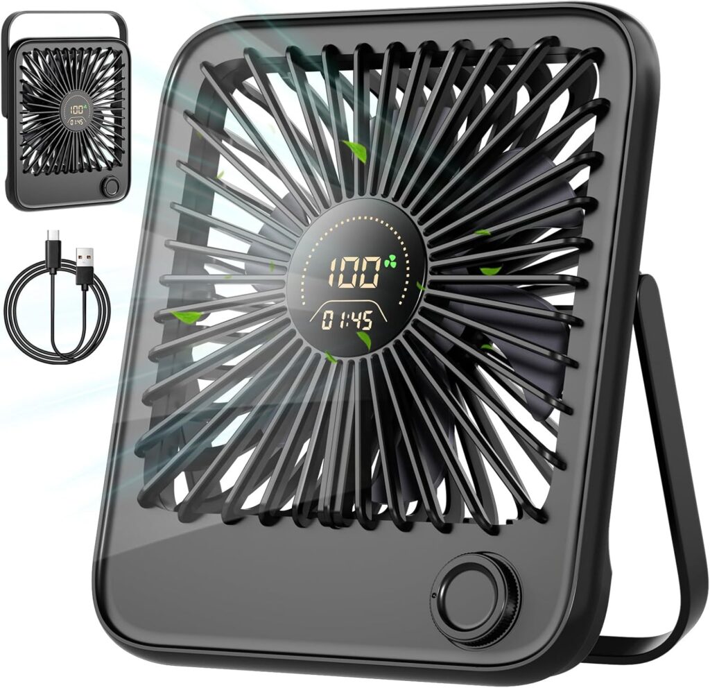 Dealswin leiser USB-Tischventilator mit LED-Anzeige