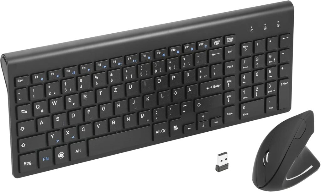 Fonicer vertikale Tastatur-Maus-Kombination ergonomisch für Homeoffice